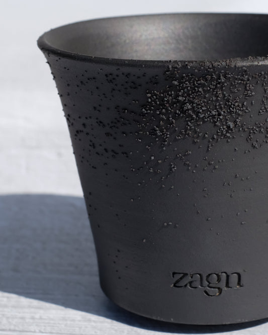 Petite Ink Clay Pot | Handmade Breathable Planter for Succulents & Cacti