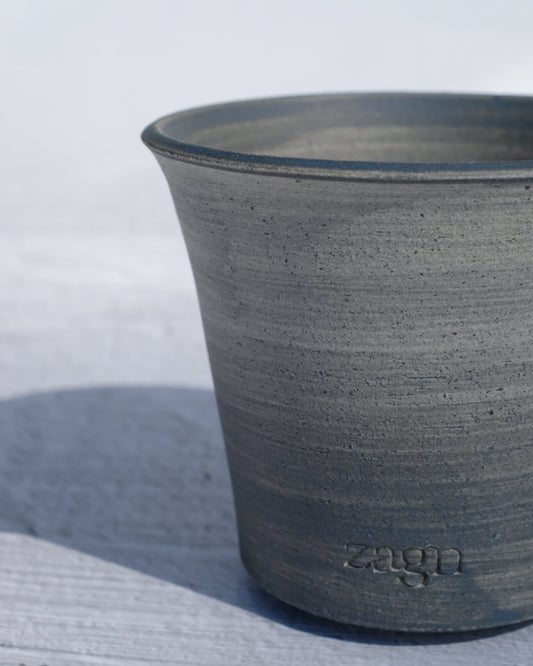 Petite Cobalt Beach Clay Pot | Handmade Breathable Planter for Succulents & Cacti