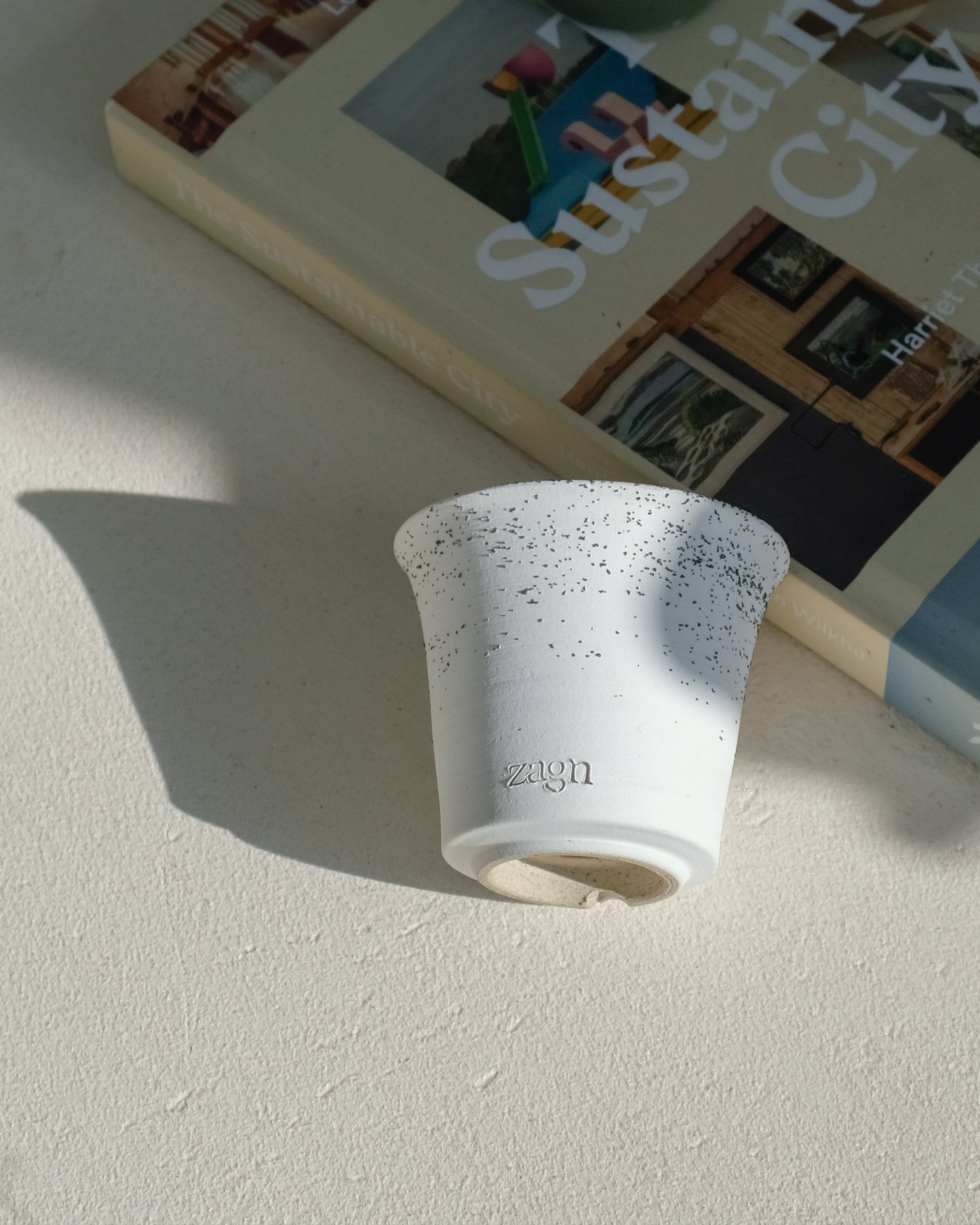Petite Snow Clay Pot | Handmade Breathable Planter for Succulents & Cacti