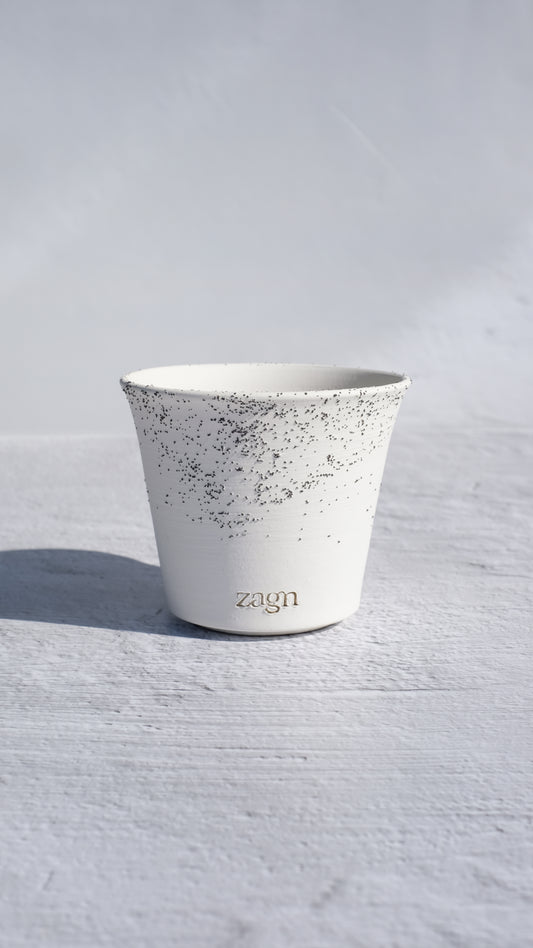 Petite Snow Clay Pot | Handmade Breathable Planter for Succulents & Cacti