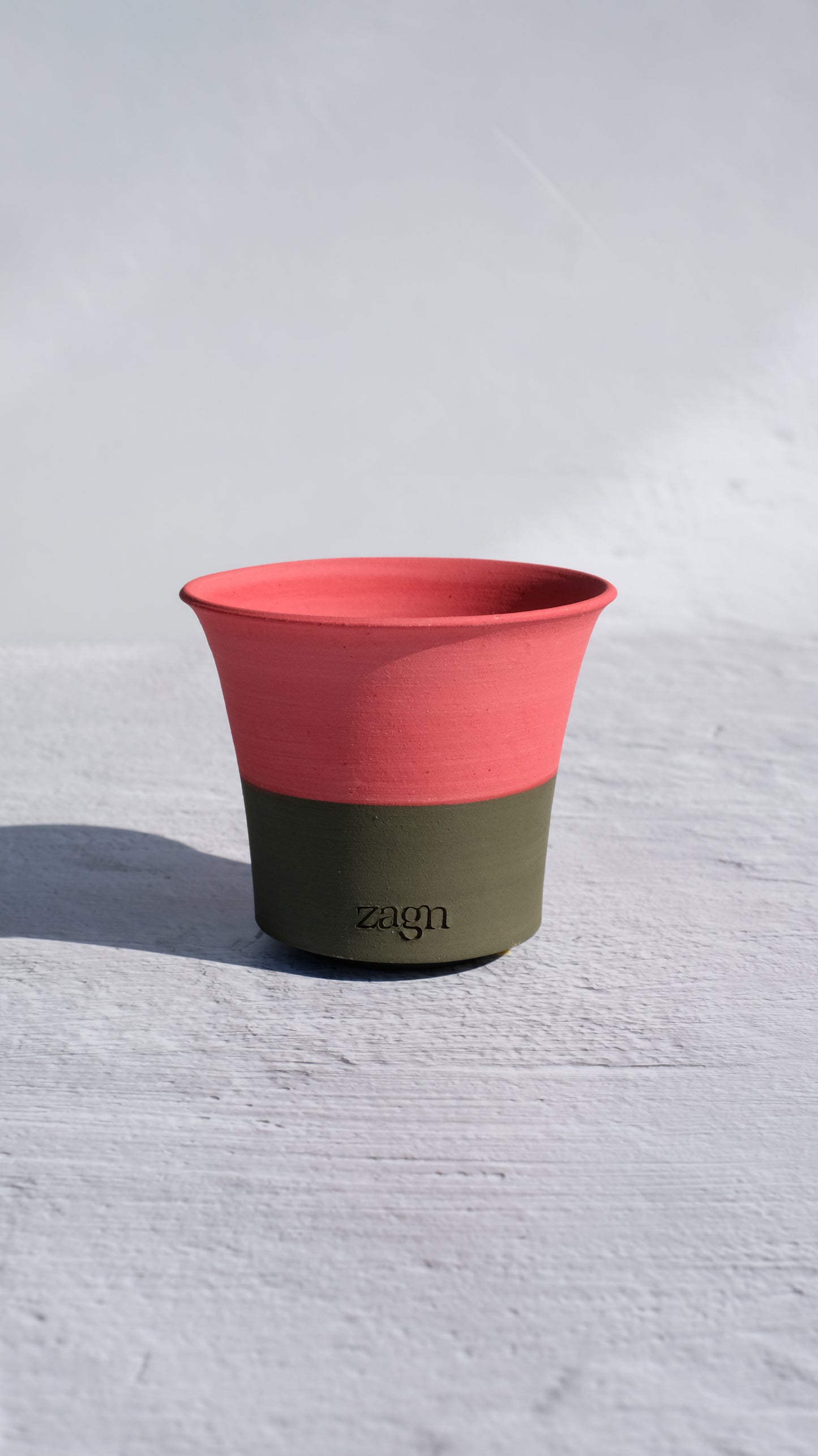 Petite Watermelon Clay Pot | Handmade Breathable Planter for Succulents & Cacti