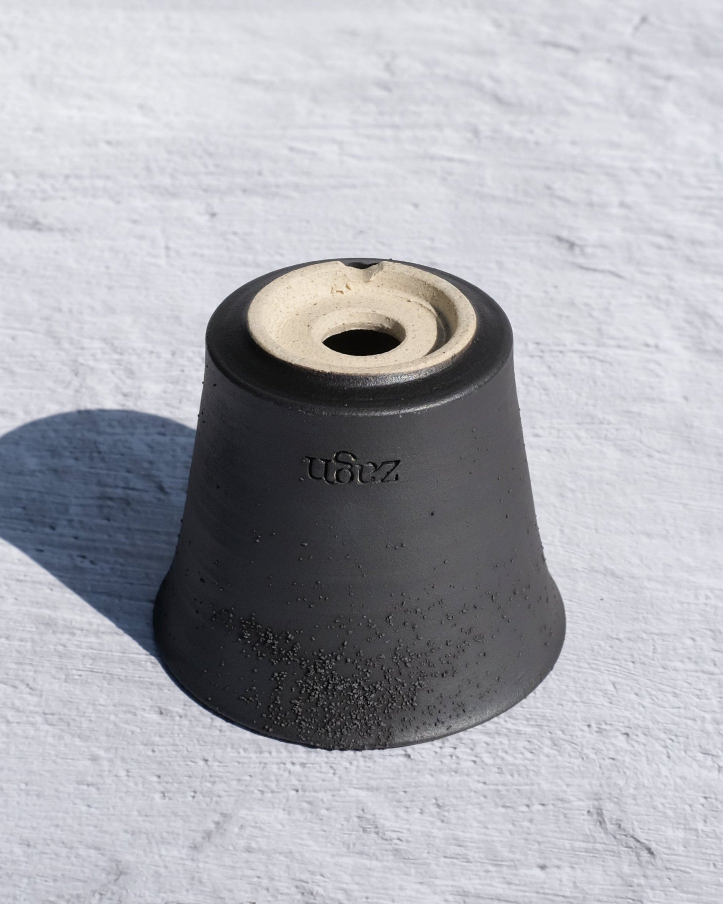 Petite Ink Clay Pot | Handmade Breathable Planter for Succulents & Cacti