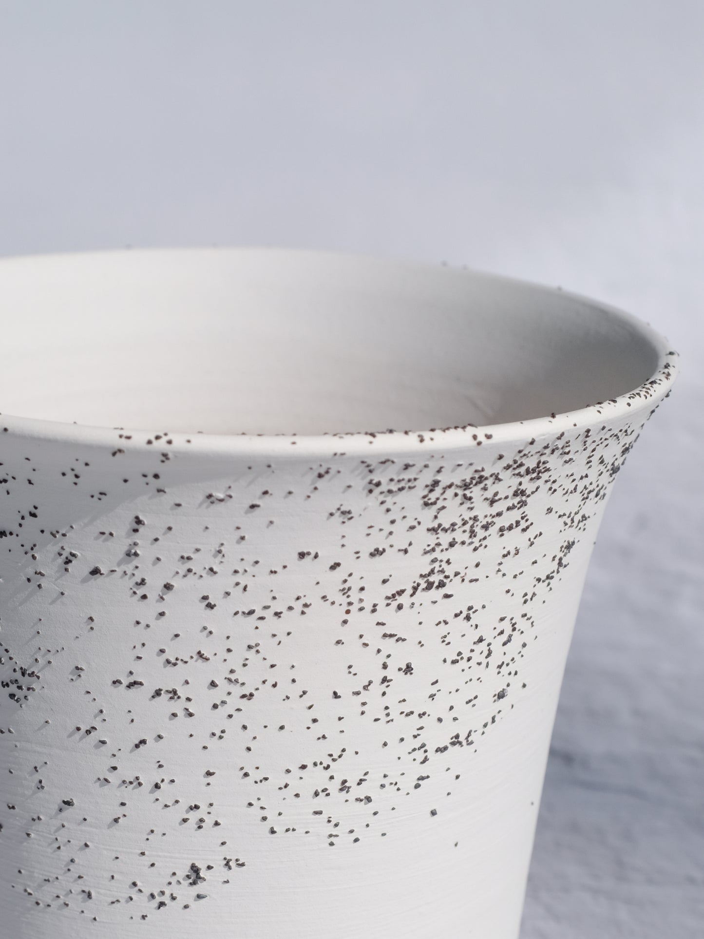 Grande Snow Clay Pot | Handmade Breathable Planter for Succulents & Cacti