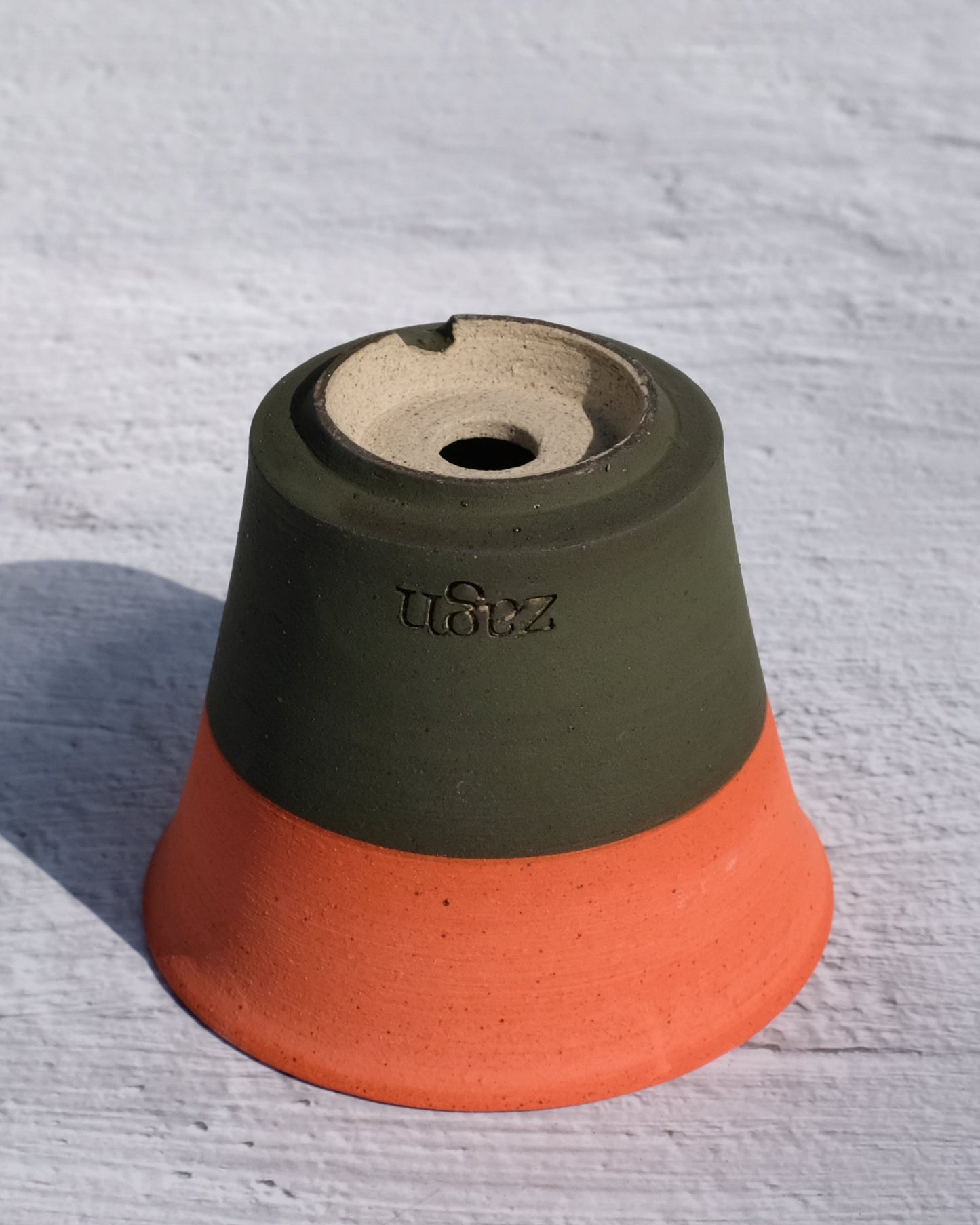 Petite Orange Tree Clay Pot | Handmade Breathable Planter for Succulents & Cacti