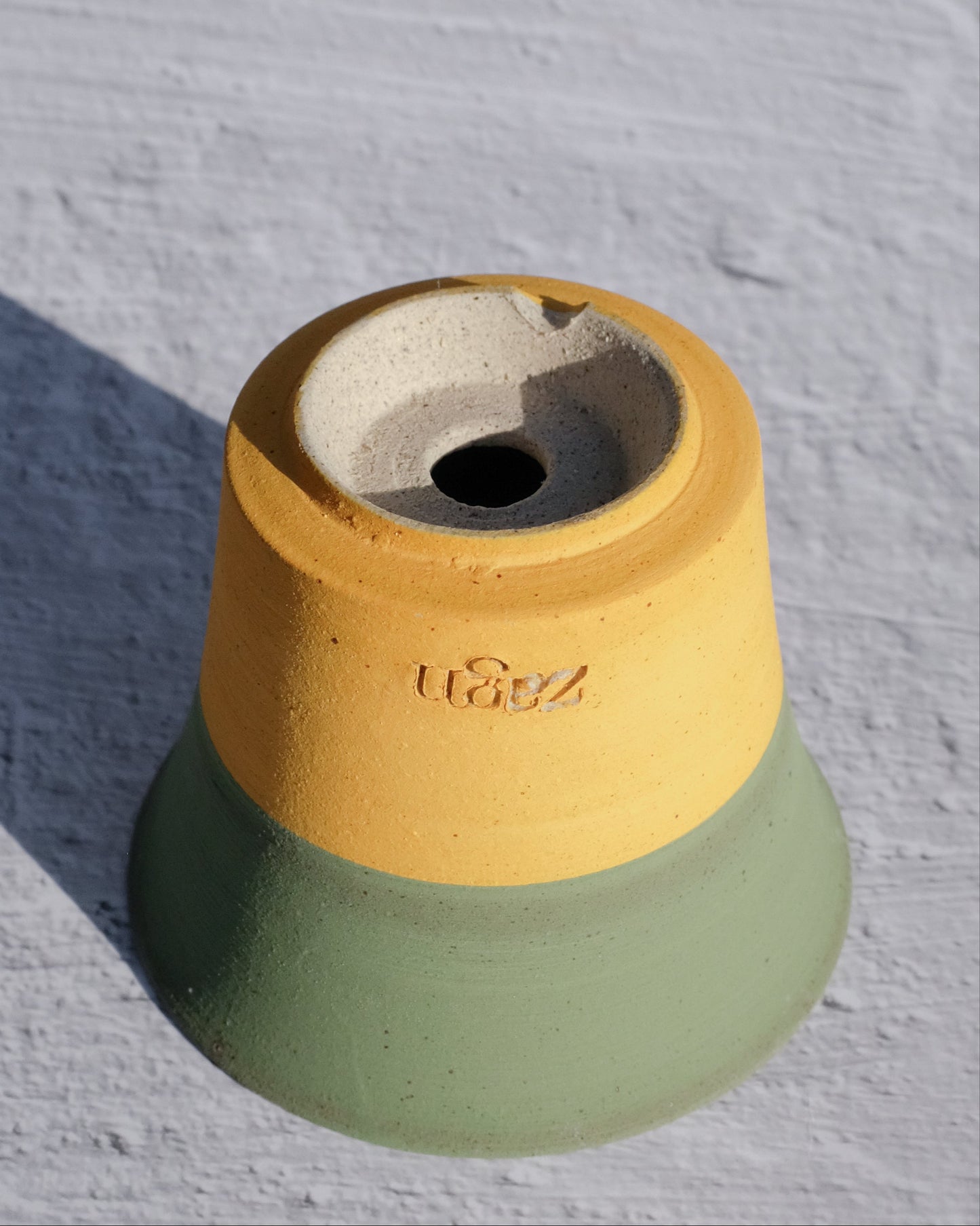 Petite Lemon Lime Clay Pot | Handmade Breathable Planter for Succulents & Cacti