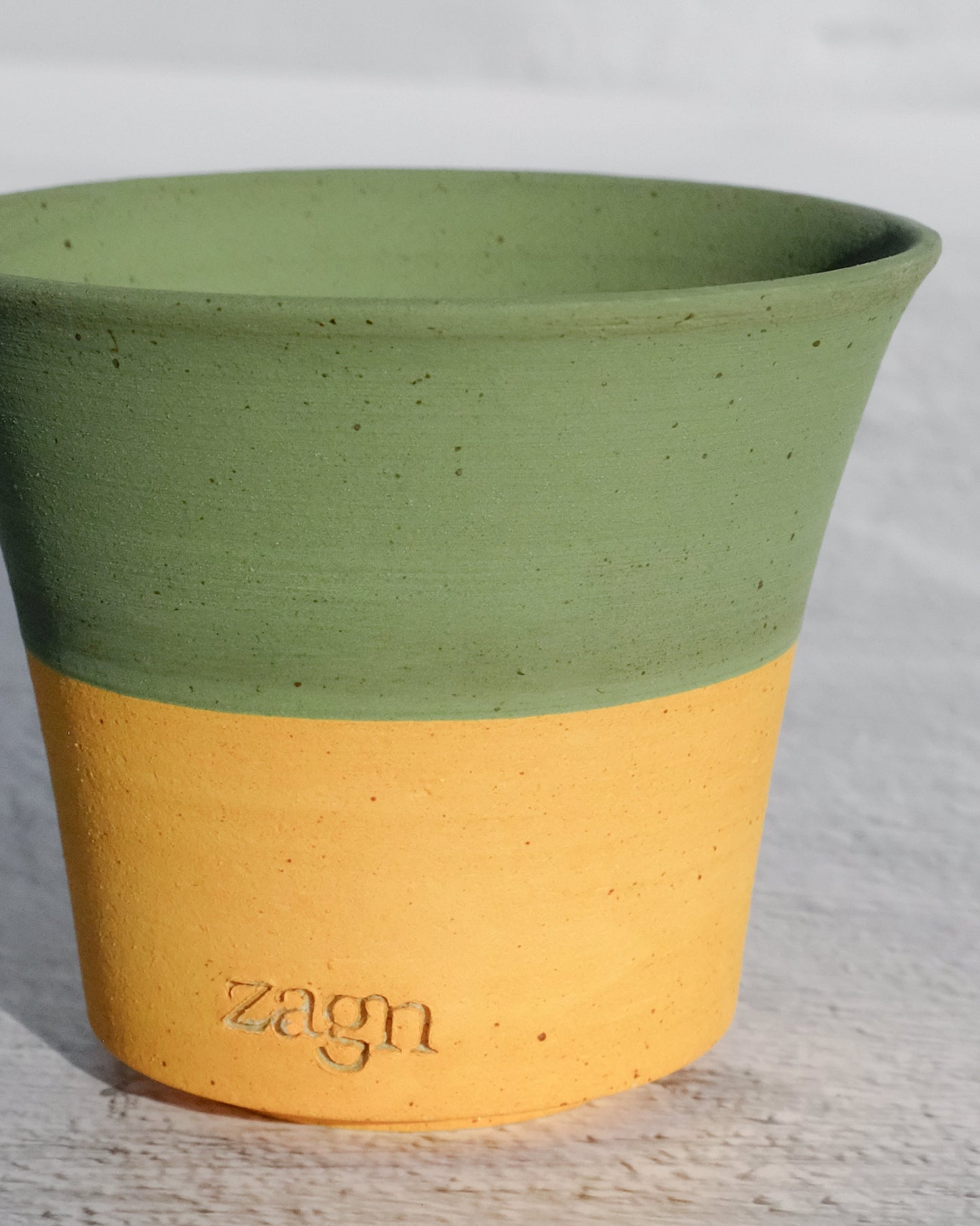 Petite Lemon Lime Clay Pot | Handmade Breathable Planter for Succulents & Cacti