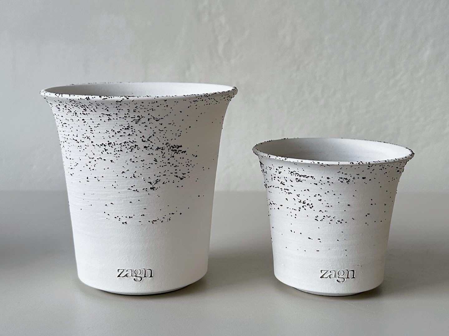 2 Set Snow Clay Pot | Handmade Breathable Planters for Succulents & Cacti